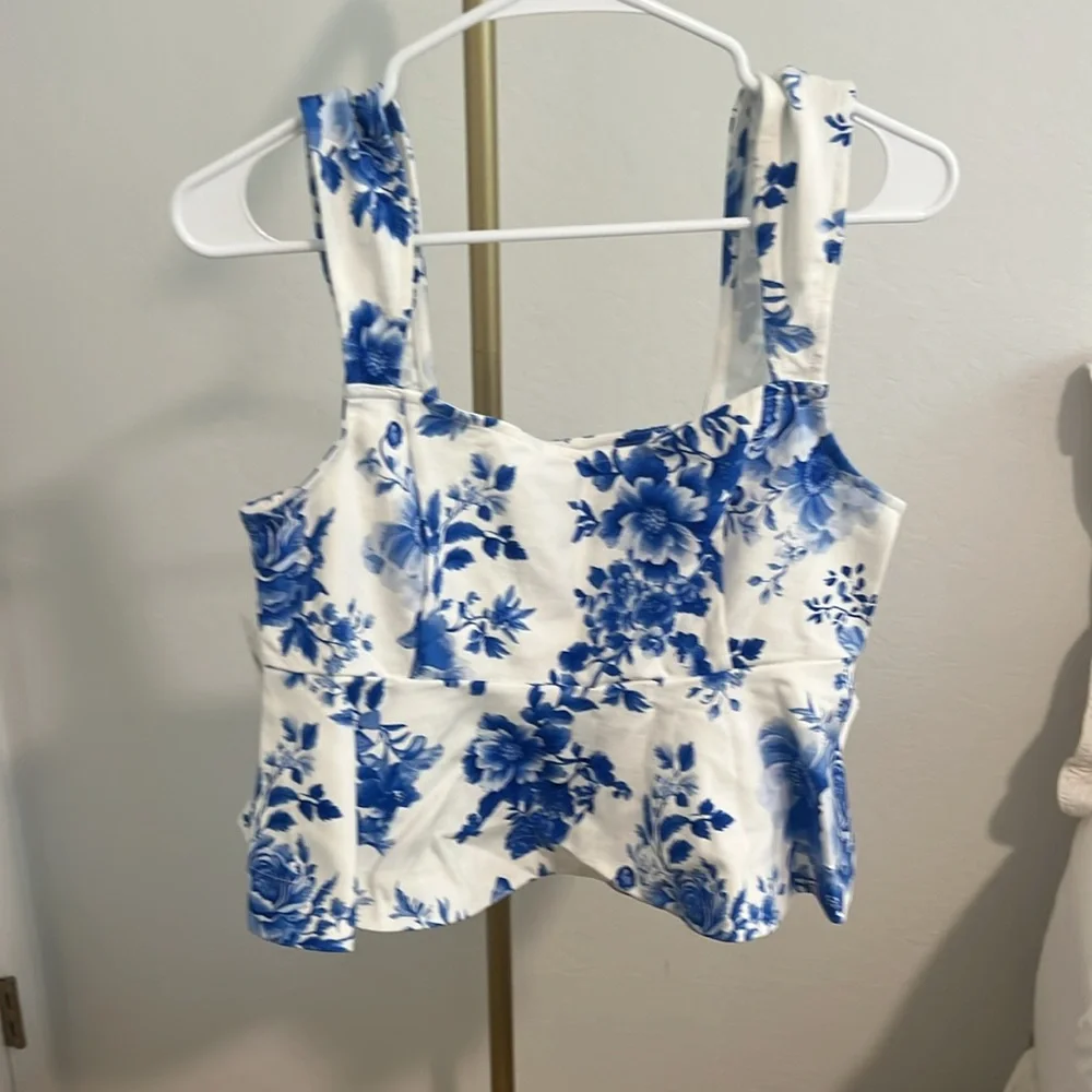 Maeve Square-Neck Peplum Tank Top - Picture 4 of 6